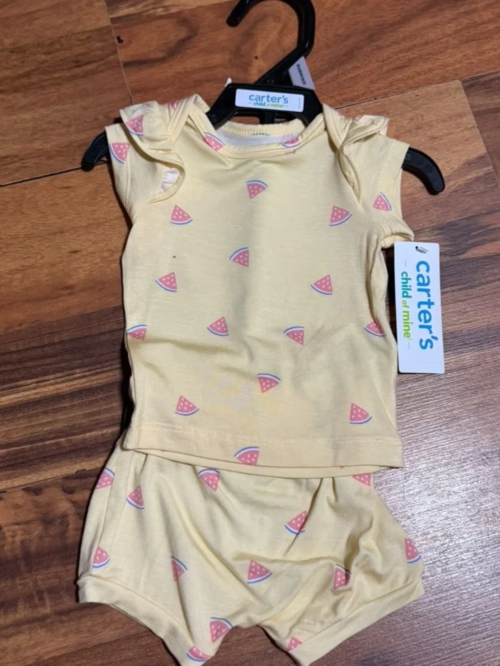 Carter's Pink & Yellow Kids Tank and Short 3-Pack (Bluey & Watermelon Prints)